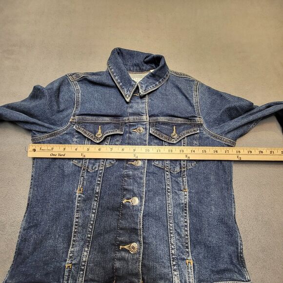 Signature Levi Jean Jacket Womens S Blue Denim Trucker - Picture 7 of 9